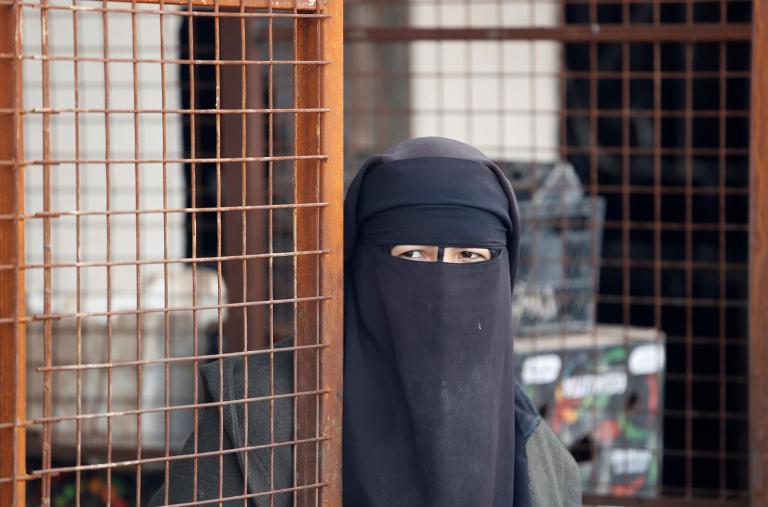 A woman at the Al-Hawl (or Al-Hol) detention camp in Syria - source: Reuters