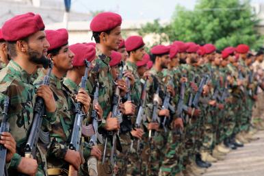 Yemeni rebel soldiers in Aden